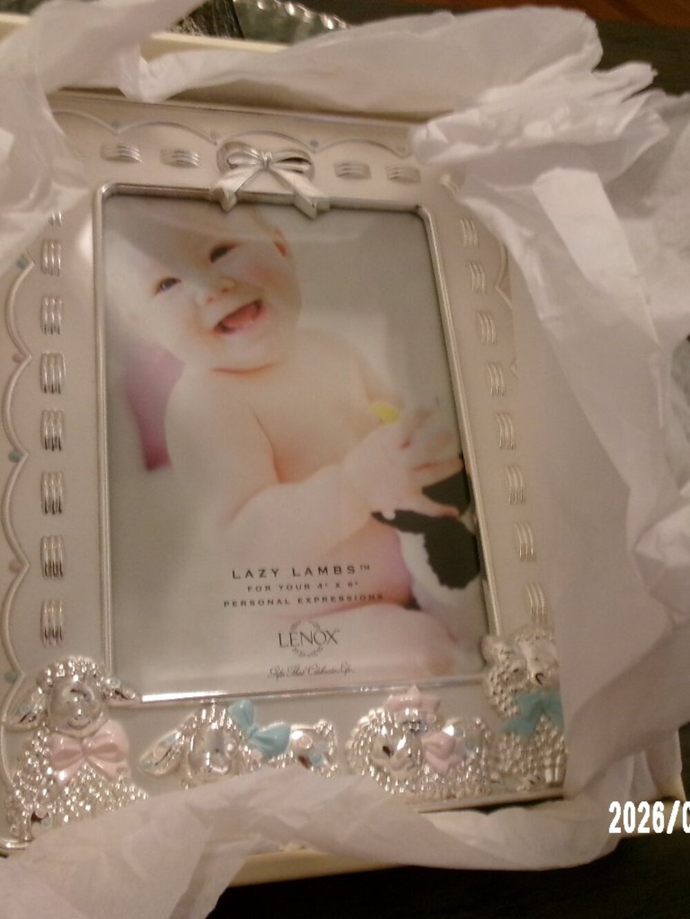 LENOX ‘Lazy Lambs’ 4" X 6" SILVERPLATE Picture Frame, New In Box